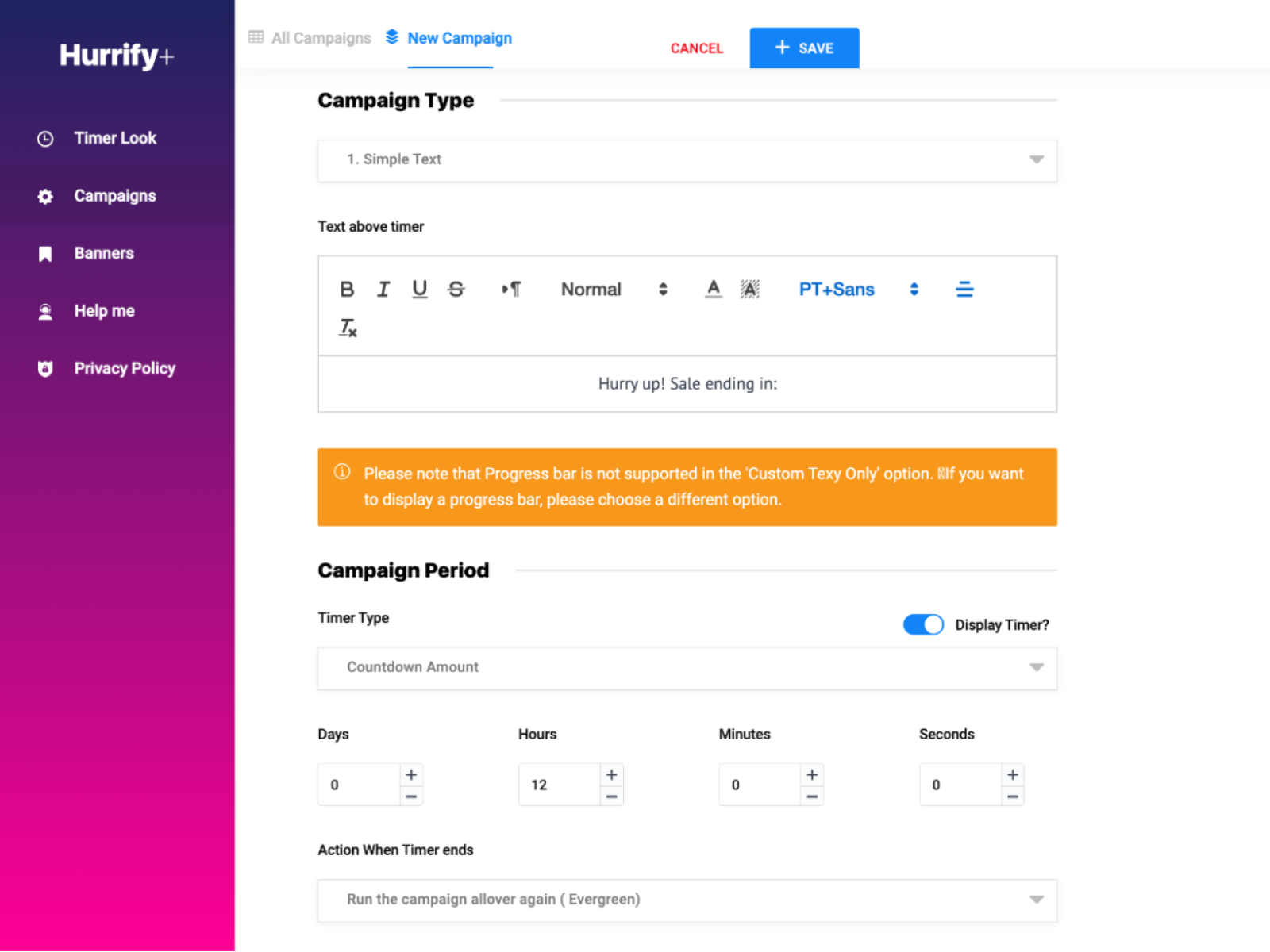 Hurrify Admin Interface